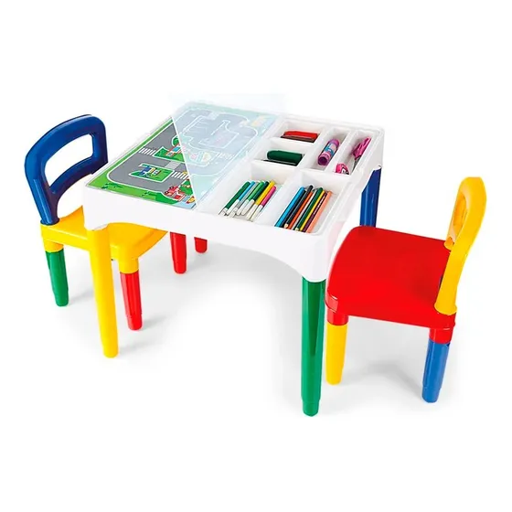 Mesa Mesinha Infantil Didática Com Cadeiras - Poliplac