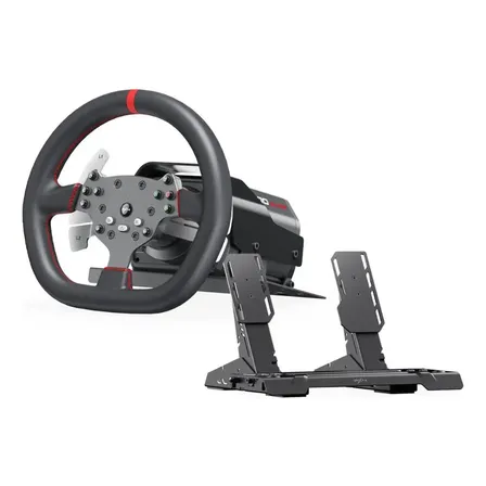 Volante Pxn Gamer V10 Ultra Negro Con Pedales Y Palanca Negro