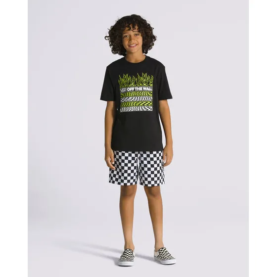 Polo Vans Niños Neon Flames Ss Black