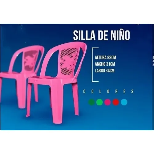 Silla Plástica  Infantil Niñas Y Niños