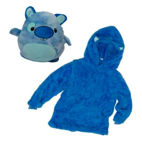 Peluche Convertible En Buzo Con Capucha Niños Suave Abrigado