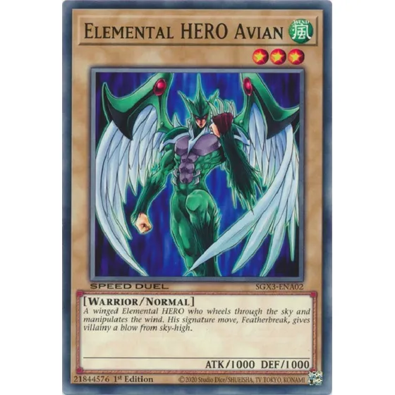 Elemental Hero Avian / - Mysterytcg Sgx3-ena02 Inglés