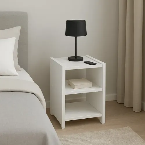 Nightstand Set Loakekel Hets020pbr W/ Charging Station 2 Dra