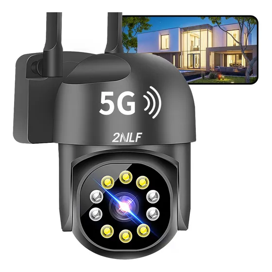 2nlf 5G Cámara De Seguridad Exterior Wifi ip 360° 1080p Con Led