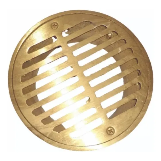 Centro Piso De Bronce Con Rejilla De 4 Pulgadas