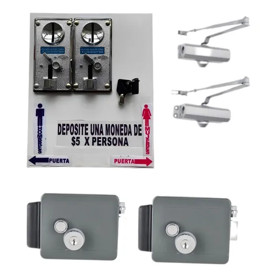 Control Acceso Doble Sanitarios Baños Monedas Cobro 2puertas