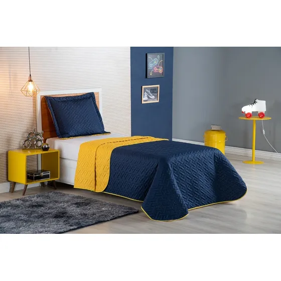 Kit Colcha Cobre Leito Matelado Solteiro Simples 2peças Luxo