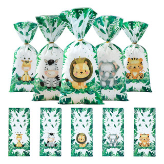 50 Bolsas Para Dulces De Animales Decoración De Cumpleaños 50 Bolsas Para Dulces De Animales Decoración De Cumpleaños