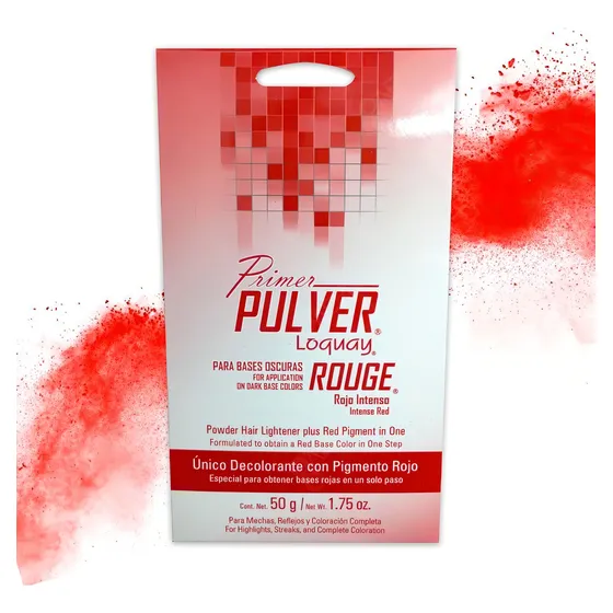 Polvo Decolorante Con Pigmento Rojo Pulver Rouge Loquay 50g