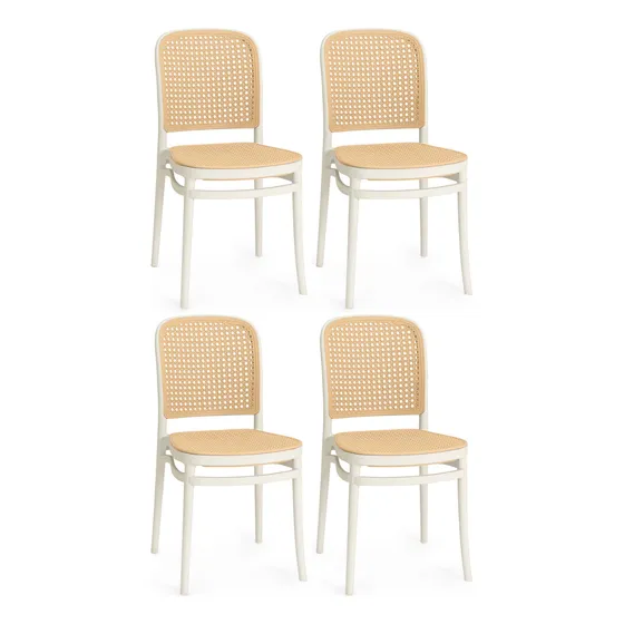Kit 4 Cadeiras De Jantar Roma Para Sala E Cozinha Magazine Decor Cor Branco