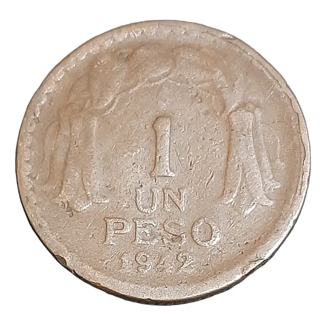 Moneda Chilena 1 Peso Distintos Años Desde 1942 Al 1954