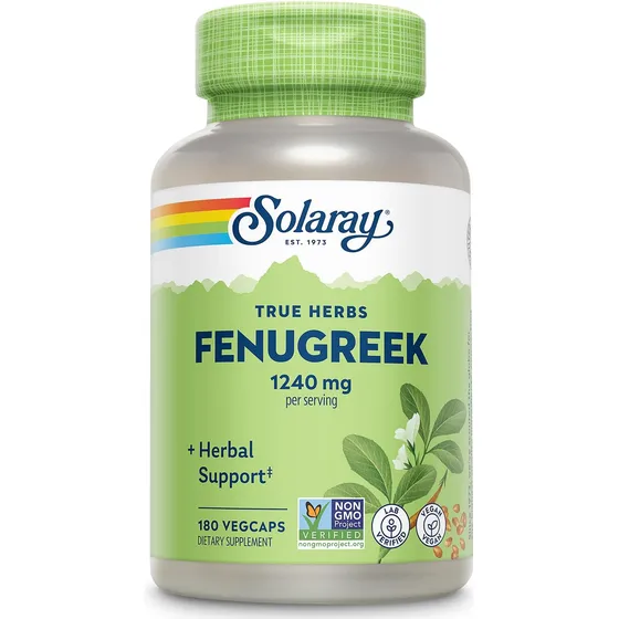 Semilla De Fenogreco Solaray 1240 Mg, Soporte Para Una Y Y