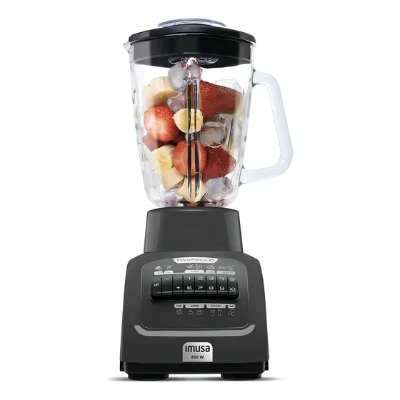 Licuadora Imusa Infiny Force 10 1.75 L gris con vaso de vidrio 110V