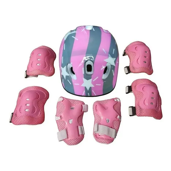 Set Protección Niñas Casco Rodilla Codo Mano / Lhua Store