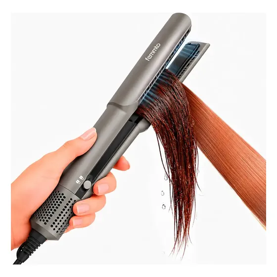 Plancha de Pelo 2 en 1 Femmto Lissora Air Seca Pelo Mojado Alisa Iónica Anti Frizz