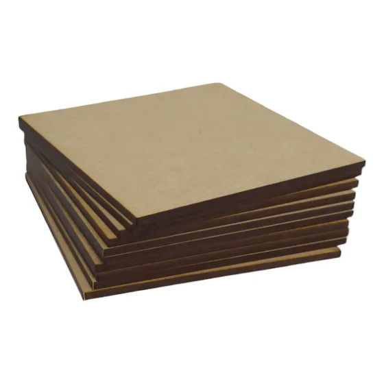Lamina Panel Tablero Mdf 3mm 20x20.5cm 15pz Cortado En Laser Marrón Claro