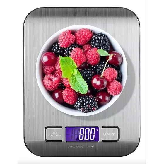 Balanza Cocina Recargable Elegante Digital Hasta 5kg