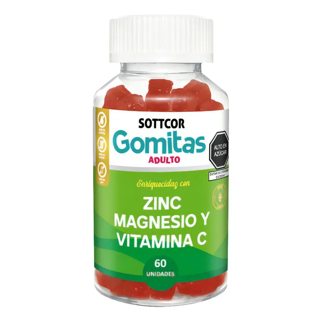 Zinc Para Adultos Gomitas Sottcor 100g Fresa