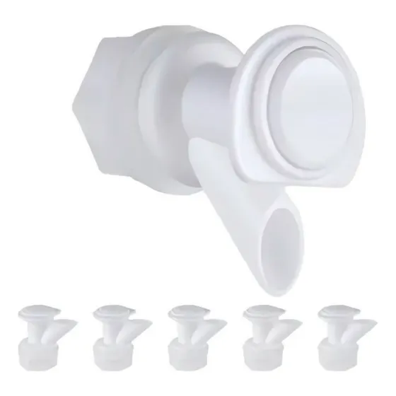 Zaihua 6 Espigas De Agua Con Botón De Presión, Repuesto De Plástico Blanco, Espiga Reutilizable Compatible Con Igloo De 2, 3, 5 Y 10 Galones, Sin Bpa, Espiga Duradera De 5 Galones (blanco)