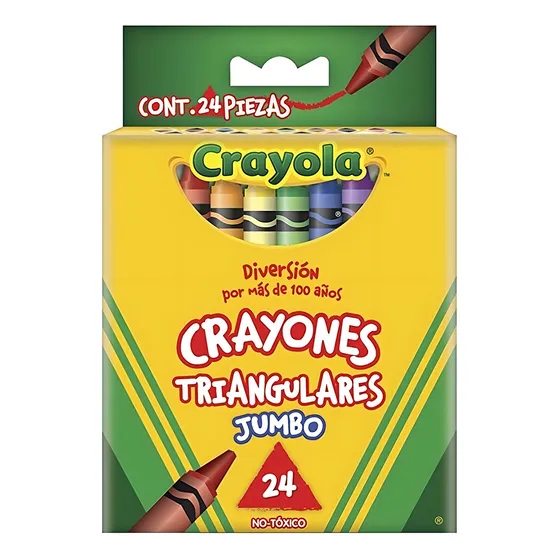 24 Crayones Triangulares Jumbo Colores Dibujo Crayola