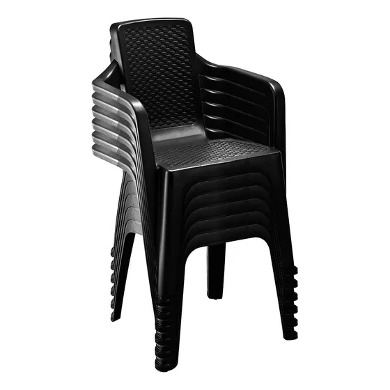 Silla Eterna Con Brazos Rimax X 6 Und Color Negro