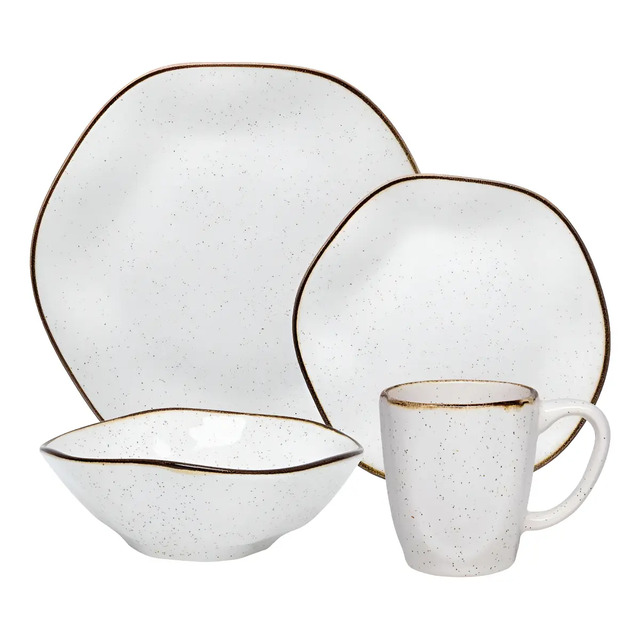 Aparelho De Jantar E Lanche 16 Peças Oxford Ryo Maresia Multicor Liso