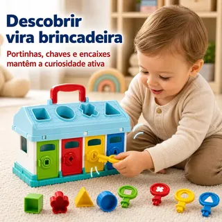 Casinha Educativa Didática Interativa Com Acessórios De Encaixar Primeira Infânc