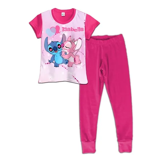Pijama Niño Manga Corta Stitch Y Angel Algodon