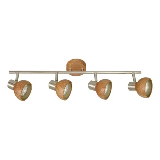 Barra Led Iluminación Madera Café Decorativa Interior