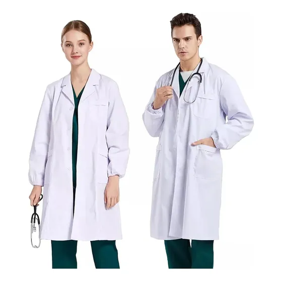 Delantal Clínico O Médico Largo Unisex Blanco Laboratorio