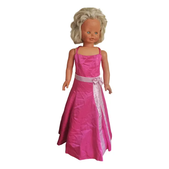 Vestido De Niña Satinado Color Fucsia Talla (8-10 Años)