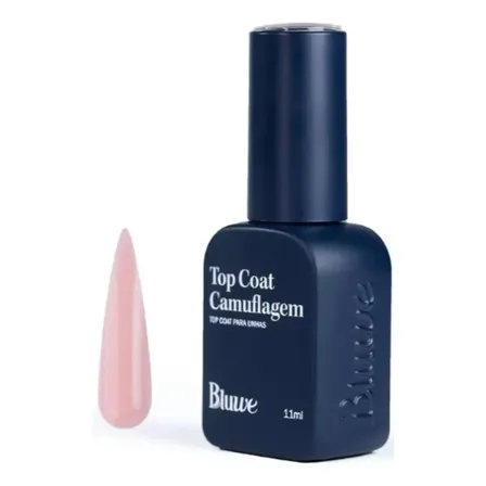 Top Coat Camuflagem Natural Pink Bluwe 11ml Flexível