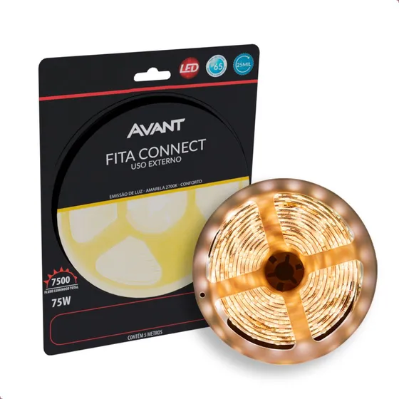 Fita Led Connect 15w 5m 2700k 220v Tensão Direta - Avant Luz Branco-quente Tensão de operação 15W/M