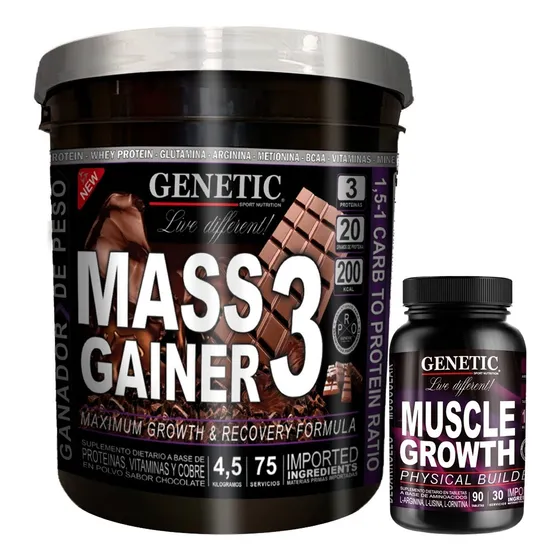 Aumento Muscular Mass Gainer Arginina Muscle Growth Genetic
