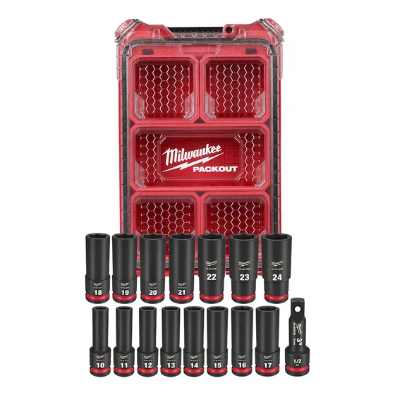 Juego de enchufes Packout Impact 1/2 16 piezas 49-66-6803 Milwaukee