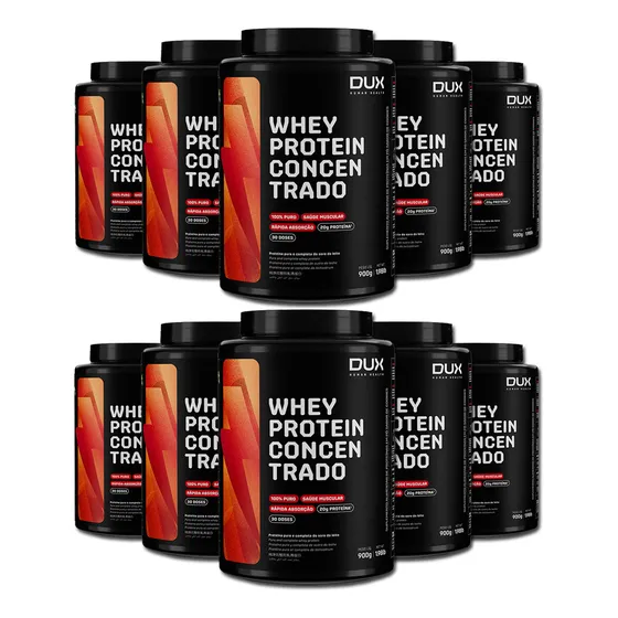 Combo Atacado Dux 10 Whey Protein Concentrado + Envio Rápido