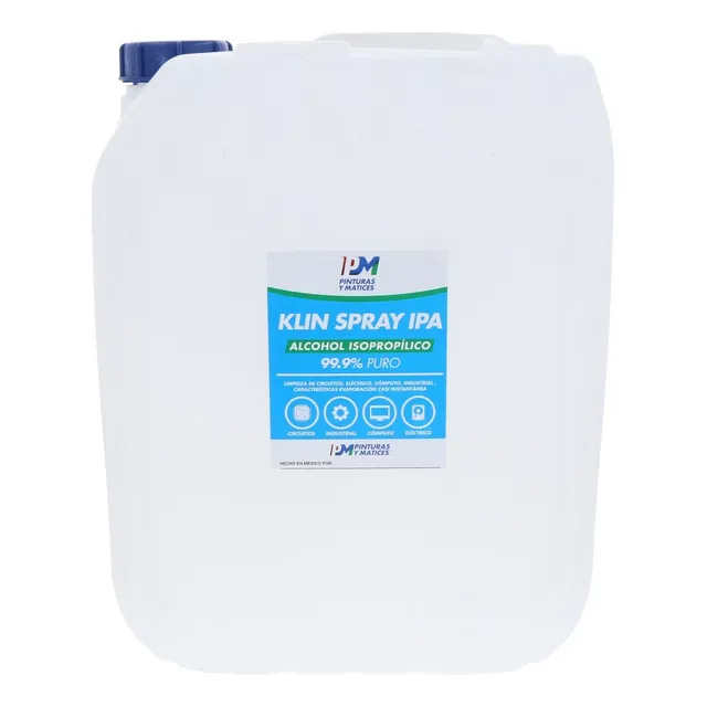 Alcohol Isopropílico 99.9% Bidón 20 Lts Limpieza Pantallas Tablets Celulares Lentes Resinas 3d Circuitos Tarjetas Electrónicas Desinfección Evaporación Rápida Antiséptico Klin Spray