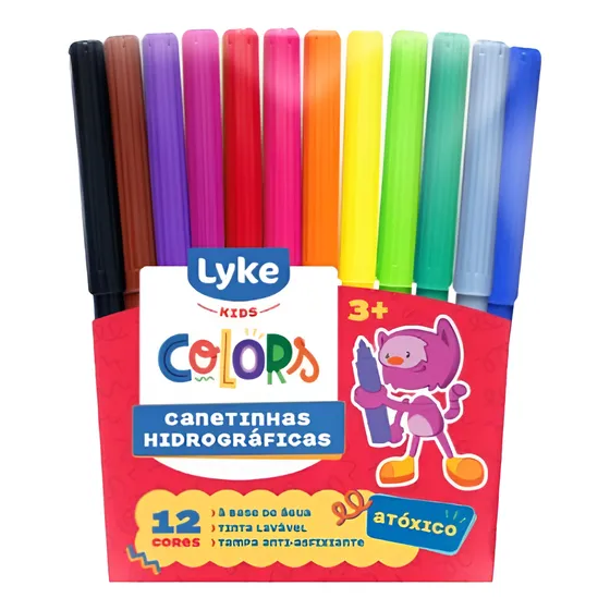 Canetinha Hidrogarfica  12 Cores - Lyke