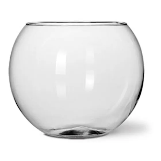 Vaso Redondo Ø15x13cm 2l Vidro Transparente Para Decoração