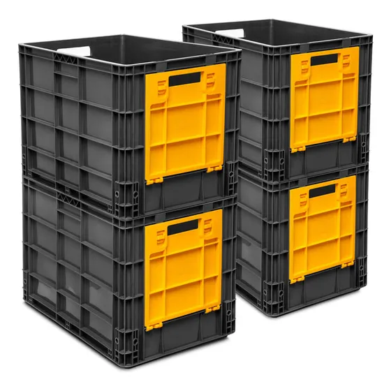 Set X4 Canastillas Plásticas Multiusos Apilables Con Ventana