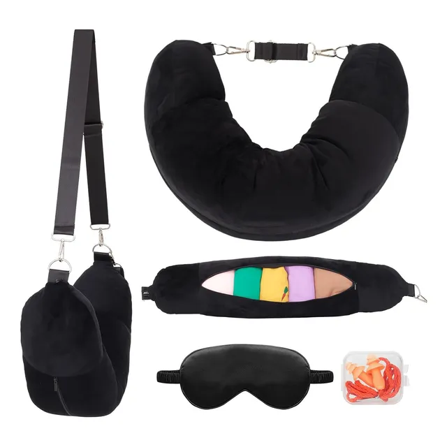 Almohada Cuello Rellenable Para Viajes ,antifaz Y Tapones