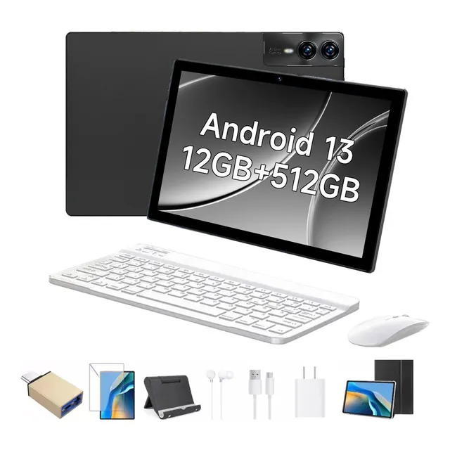 Tablet Hancdon S12 Gpt Android 13 512gb +12gb Ram 5g Wifi 6 Bluetooth 5.0 Con Funda Teclado Lápiz Óptico Auriculares Pantalla 11.6 Hd Ips