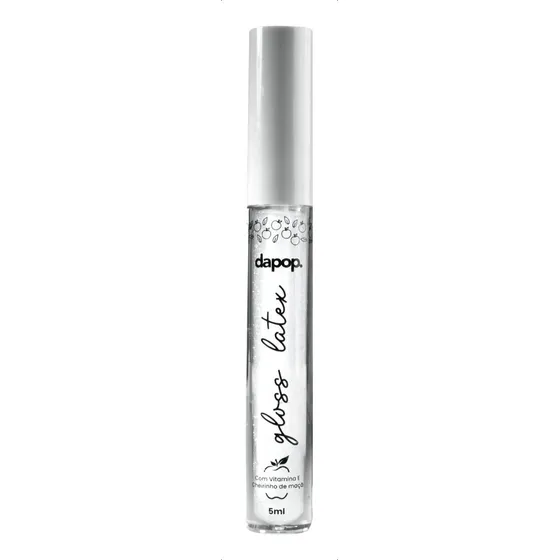 Gloss Com Hialurônico Vitamina E D-pantenol Aumenta Lábios Acabamento Gloss Brilhante Hidratante Cor Incolor Latex Glitter