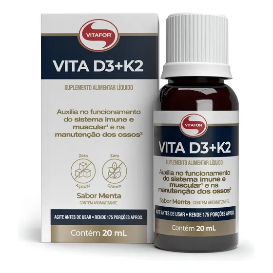 Vita D3 + K2 Sabor Menta 20ml Vitafor