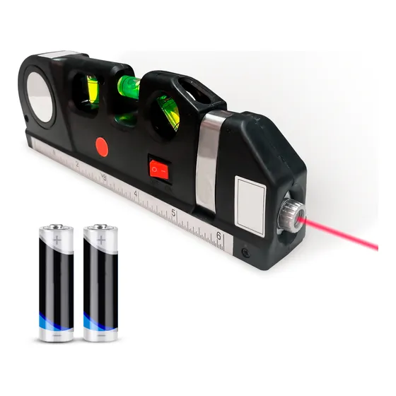 Nível A Laser 3 Linhas E Trena Régua Nivelador Construção Bj Pipas