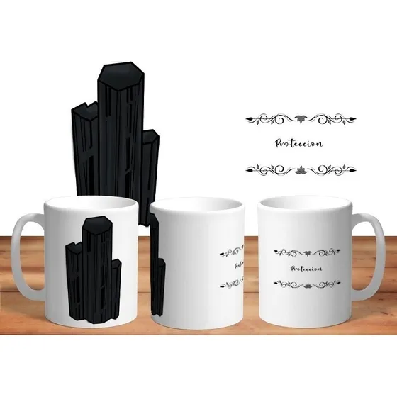Taza Cristales: Turmalina Negra