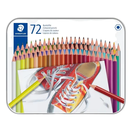 Lapices De Colores Staedtler 72 Caja Metal Profesional