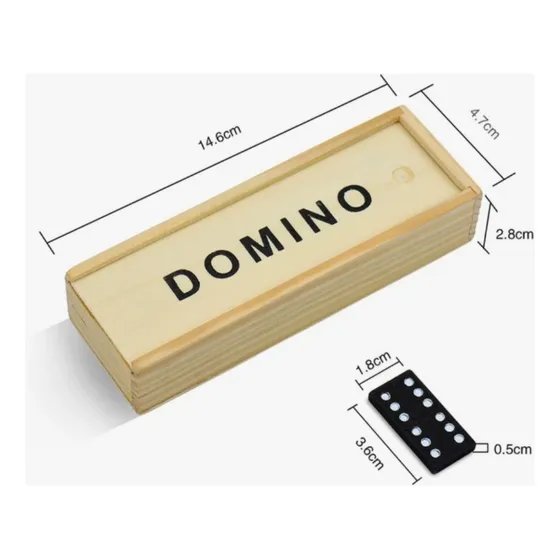 Juego De Mesa Mini Domino, Estuche De Madera, 28 Piezas