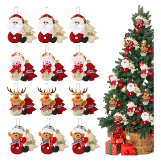 12 Adornos Colgantes Lindo Para Árbol Navidad Oso Reno Santa 12 Adornos Colgantes Lindo Para Árbol Navidad Oso Reno Santa