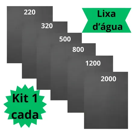 Lixa 220 320 500 800 1200 2000 Kit 1 Cada Polimento Metal 2202000